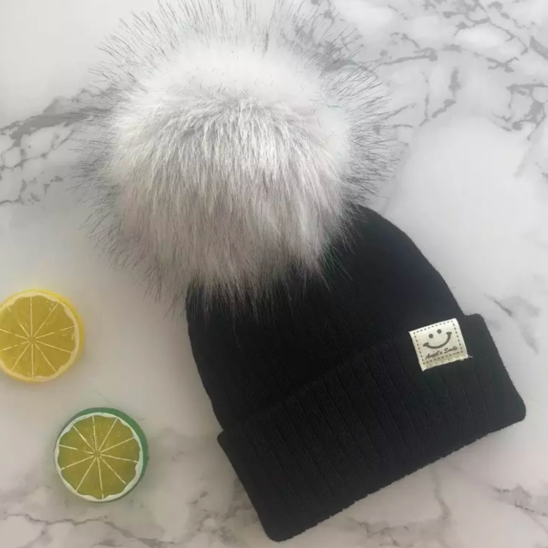 Faux Fur Pompom Hat