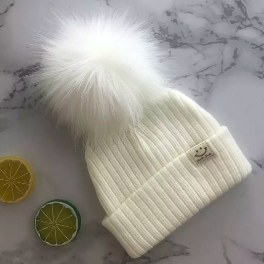 Faux Fur Pompom Hat