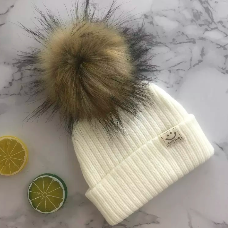 Faux Fur Pompom Hat