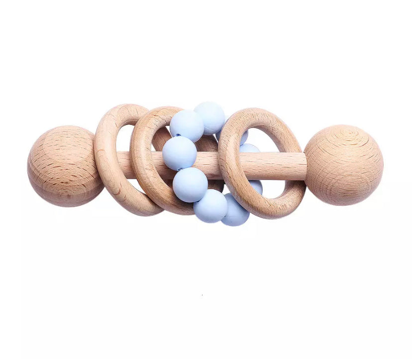 Wooden Rattle Blue