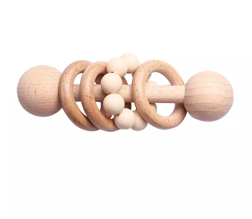 Wooden Rattle Beige